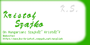 kristof szajko business card